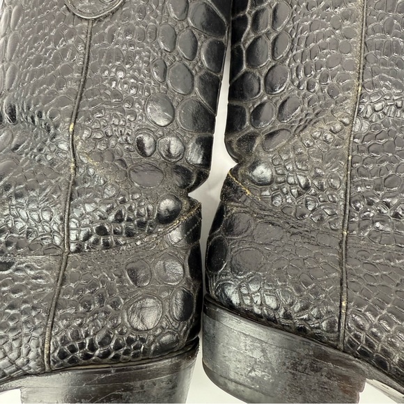 Veari Buitre size 9.5 Men’s Black Alligator Genuine Leather Cowboy Western Boots - Picture 10 of 15